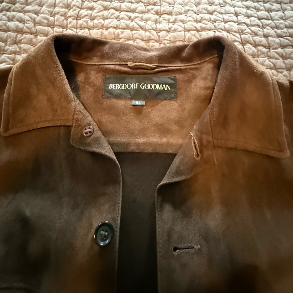 Bergdorf Goodman Men's Brown real calf suede shirt/ Jacket ( perfect condition)